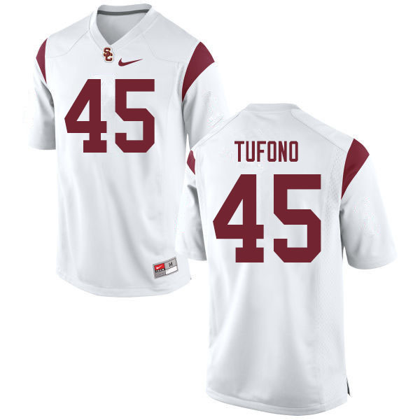 Men #45 Maninoa Tufono USC Trojans College Football Jerseys Sale-White